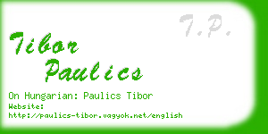 tibor paulics business card